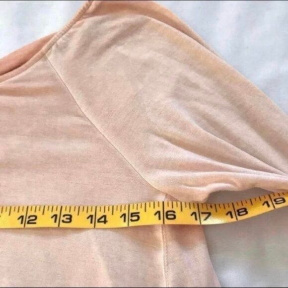 American Eagle Soft & Sexy Ballet Top Tee Peach Criss Cross Back Sz Small EUC - Picture 4 of 7